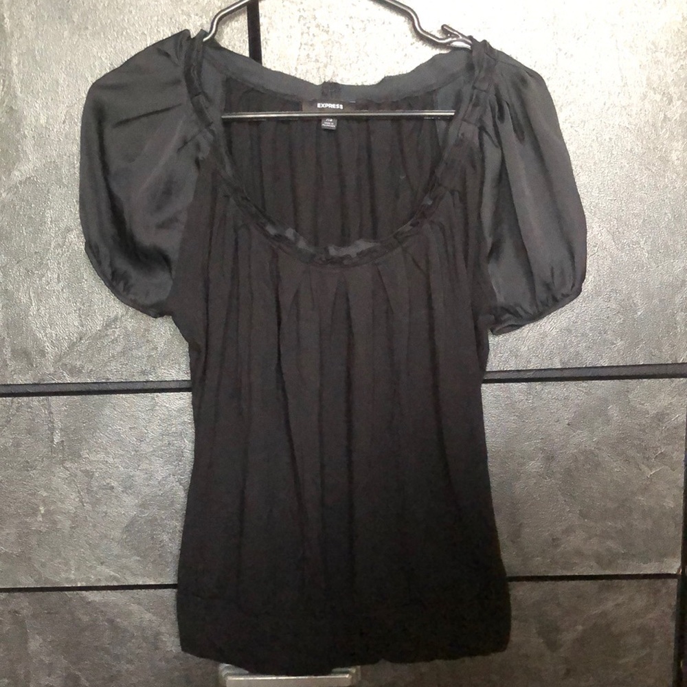 Black top with silk sleeves